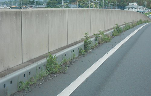 通行量が多く、車両規制により清掃が困難な場所